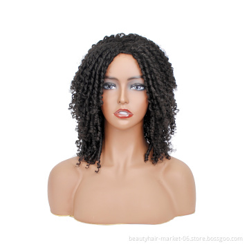 faux locs style african braid synthetic crochet hair wig short braided hair wigs for black woman